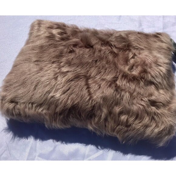 Antq 40s Genuine Rare Fur Muff Hand Warmer Mauve Satin Lining Victorian Purse - Picture 1 of 16